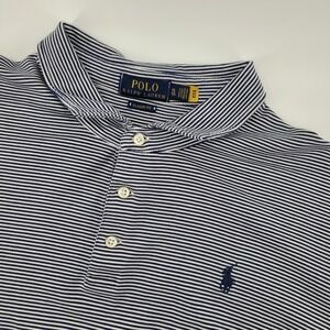 Polo Ralph Lauren‎ Mens XL Striped Classic Fit Polo Shirt Navy Blue White